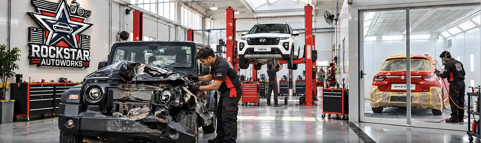 Denting & Painting at Rockstar Autoworks, Agra