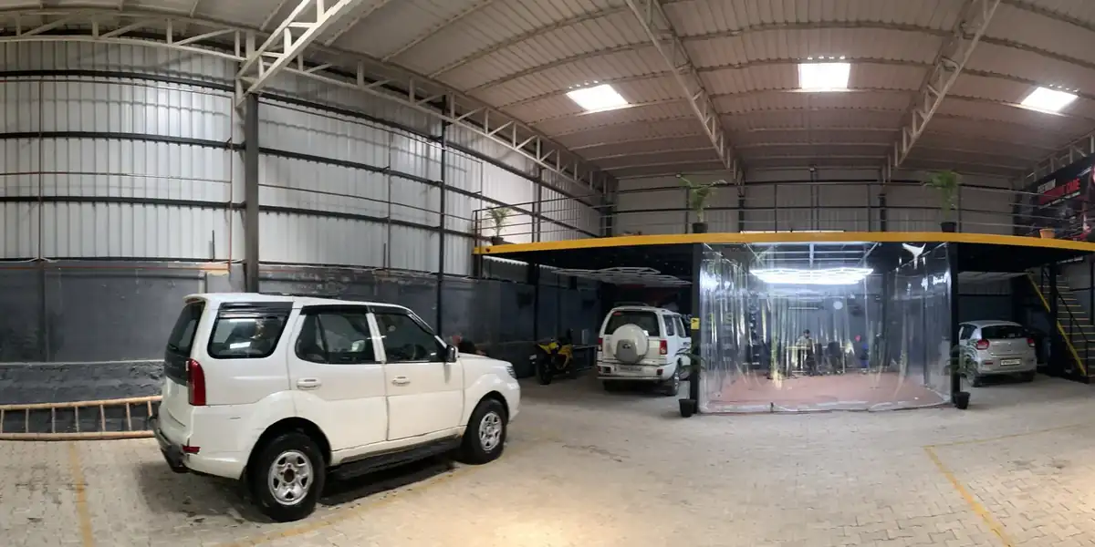 The Rockstar Autoworks workshop floor in Agra