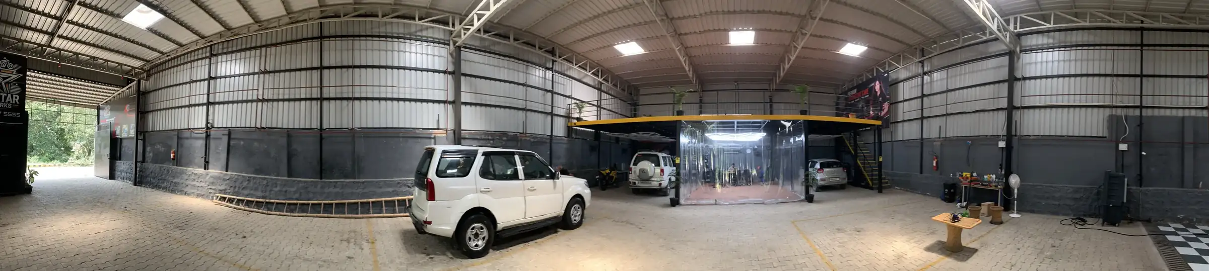 The Rockstar Autoworks workshop floor in Agra